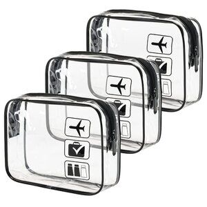 TSA Approved Toiletry Bag, 3 Pcs Clear Toiletries Bags Quart Size Travel…